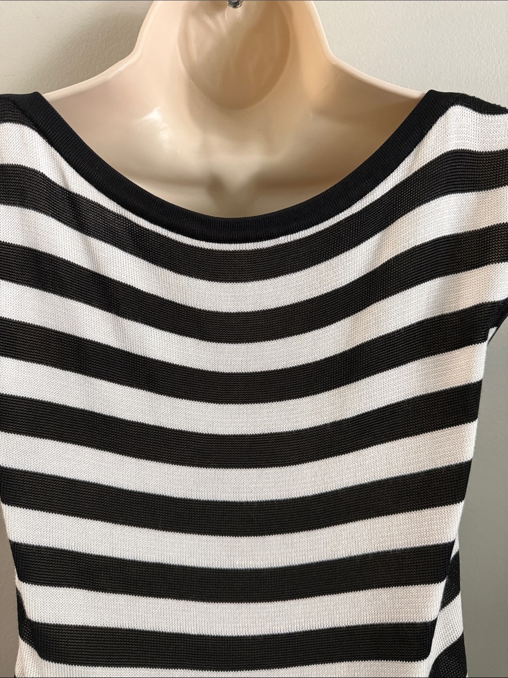 White House Black Market Black & White Striped Sleeveless Knit Top - Picture 8 of 12